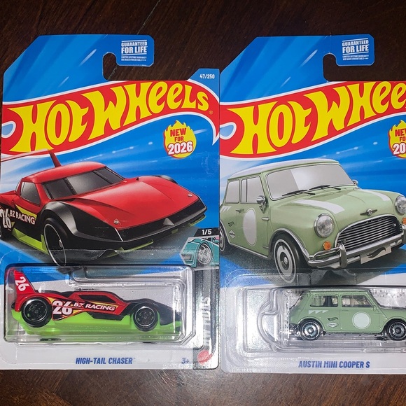 Hot Wheels Other - NEW- HOTWHEELS High-Tail Chaser and Austin Mini Cooper S Set